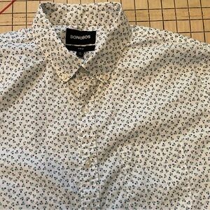 Bonobos Men's White Floral Shirt, Size L Slim Fit
